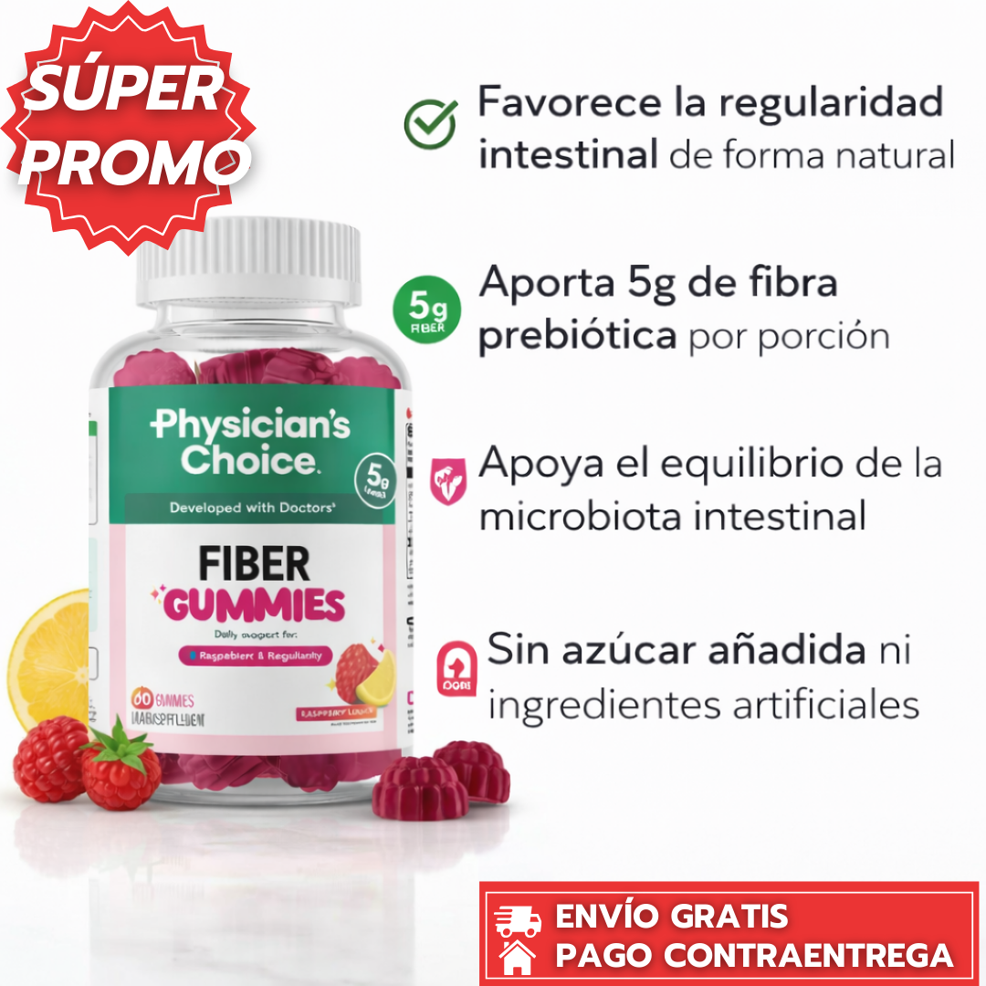 Fiber Gomitas: Gomitas con fibra que mejoran la regularidad digestiva.