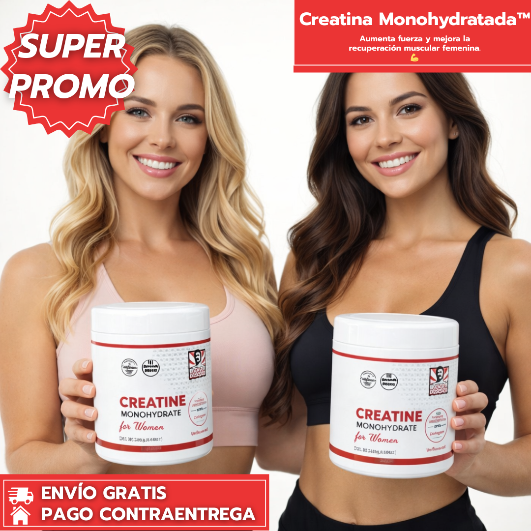 Creatina Monohydratada: Aumenta fuerza y mejora la recuperación muscular femenina. 💪