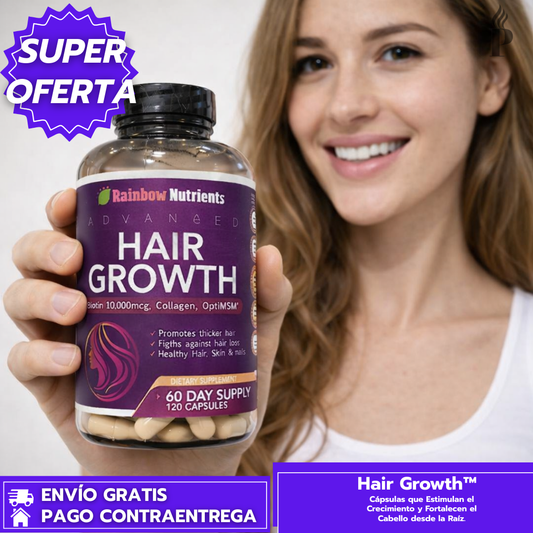 Hair Growth: Cápsulas que Estimulan el Crecimiento y Fortalecen el Cabello desde la Raíz.