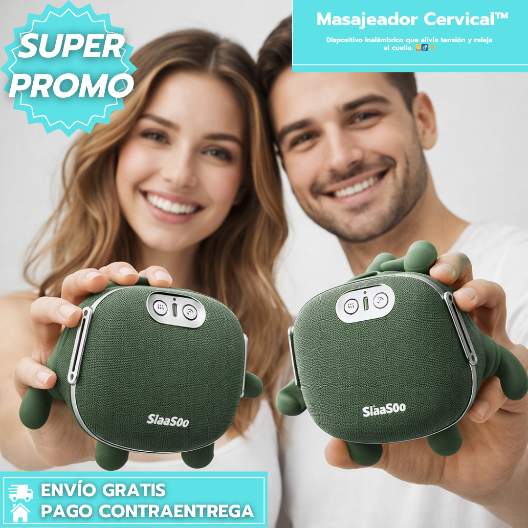 Masajeador Cervical: Dispositivo inalámbrico que alivia tensión y relaja el cuello. 💆‍♂️✨