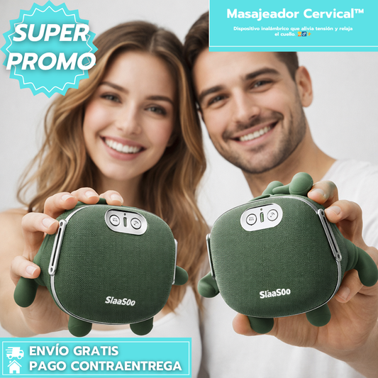 Masajeador Cervical: Dispositivo inalámbrico que alivia tensión y relaja el cuello. 💆‍♂️✨
