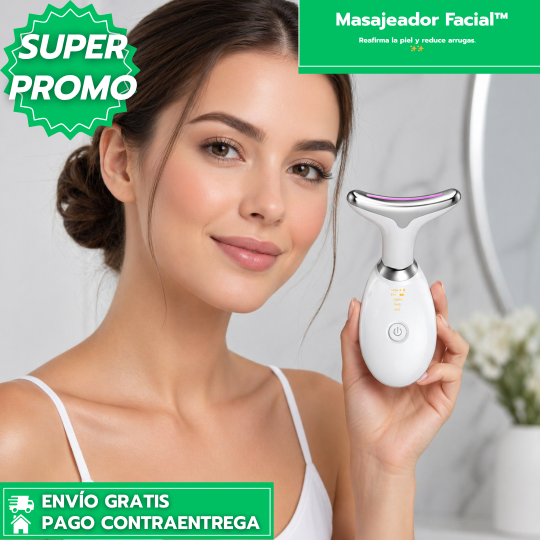 Masajeador Facial: Reafirma la piel y reduce arrugas. ✨