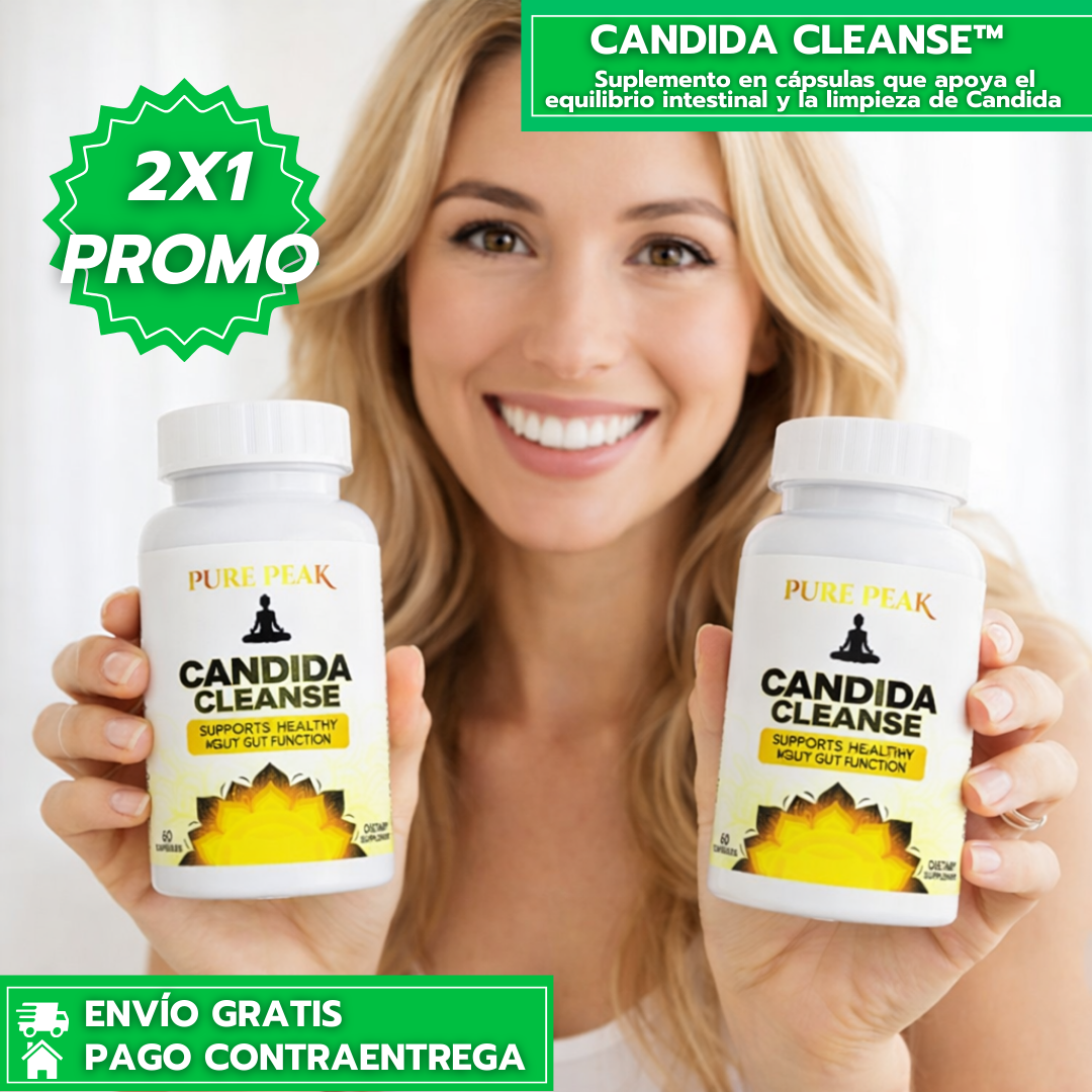 Oferta Especial 2x1: Candida Cleanse: Suplemento en cápsulas que apoya el equilibrio intestinal y la limpieza de Candida en hombres y mujeres.