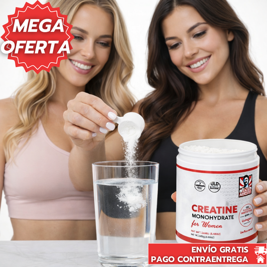 Creatina Monohydratada: Aumenta fuerza y mejora la recuperación muscular femenina. 💪