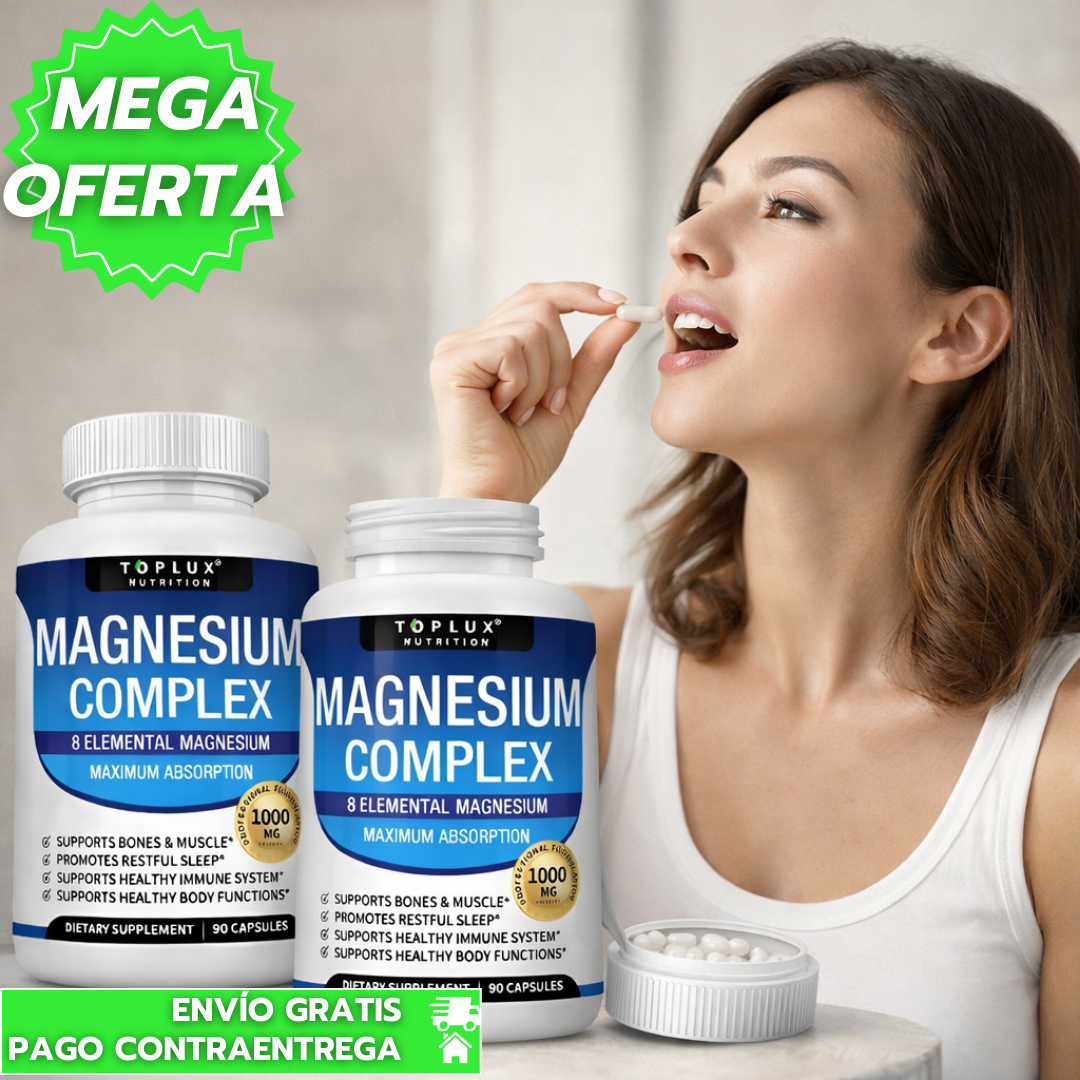 Magnesio Complex: Apoya el sueño, huesos y función muscular. 💊💤