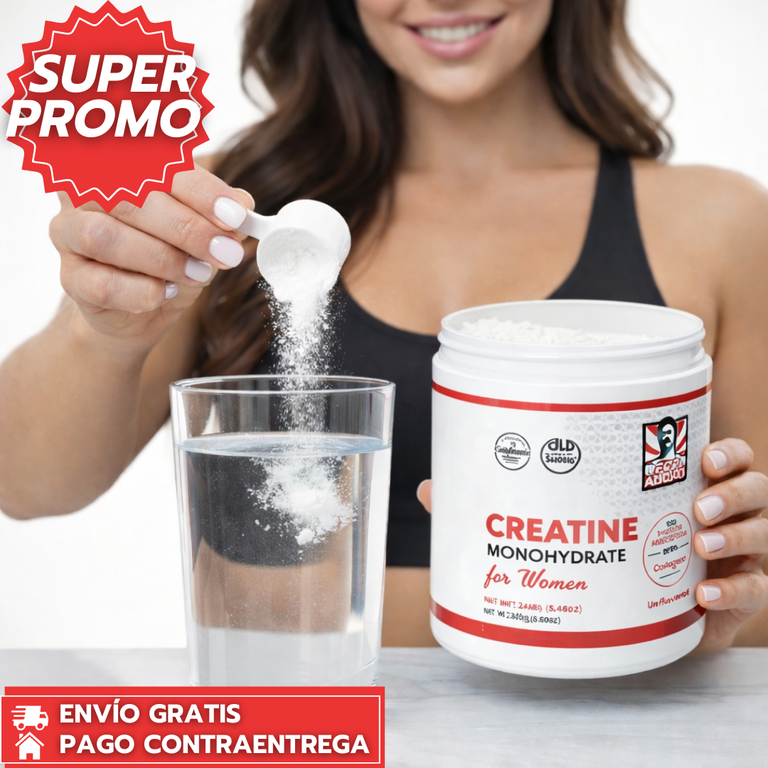 Creatina Monohydratada: Aumenta fuerza y mejora la recuperación muscular femenina. 💪