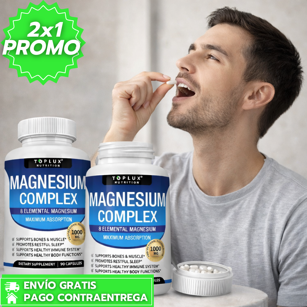 Magnesio Complex: Apoya el sueño, huesos y función muscular. 💊💤