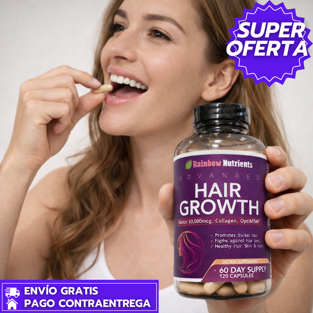 Hair Growth: Cápsulas que Estimulan el Crecimiento y Fortalecen el Cabello desde la Raíz.