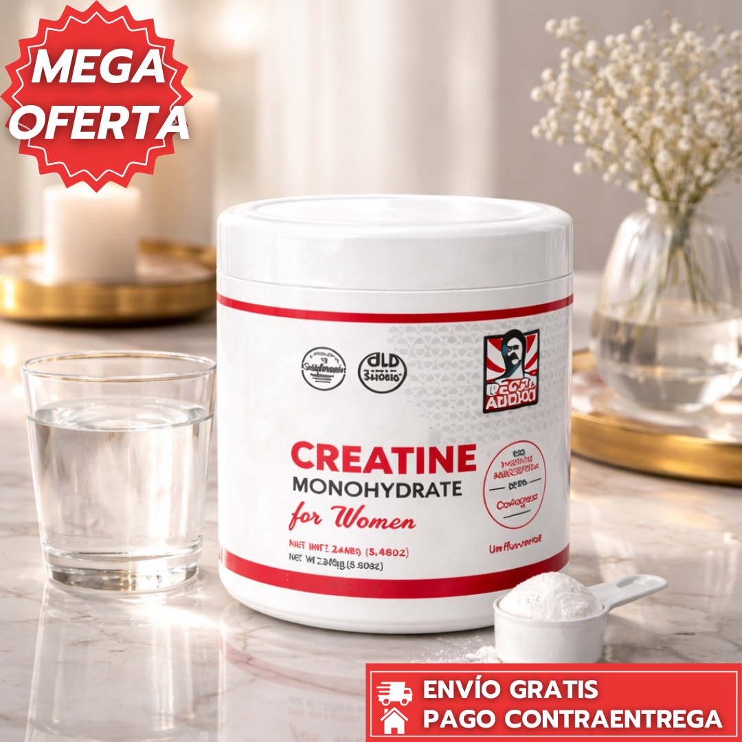 Creatina Monohydratada: Aumenta fuerza y mejora la recuperación muscular femenina. 💪