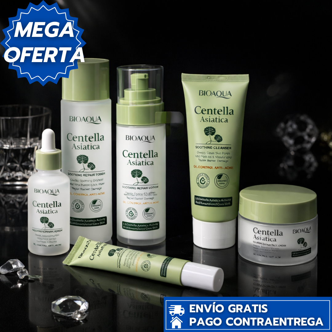 Bioaqua Centella: Kit facial que controla el acné, equilibra la grasa y revitaliza la piel.