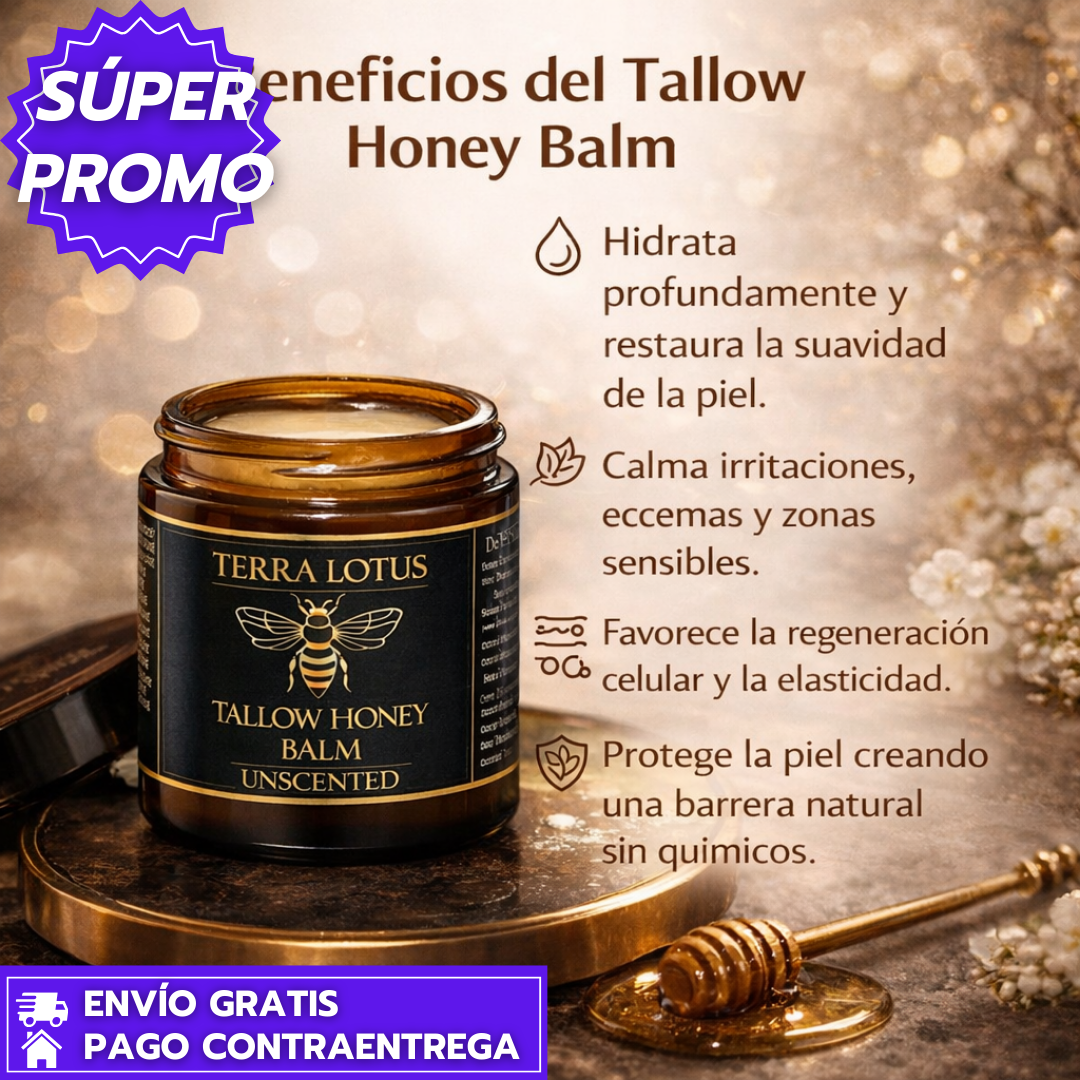 MielSkin: Bálsamo Orgánico de Sebo de Res y Miel que Hidrata, Regenera y Protege la Piel de Toda la Familia de Forma Natural.