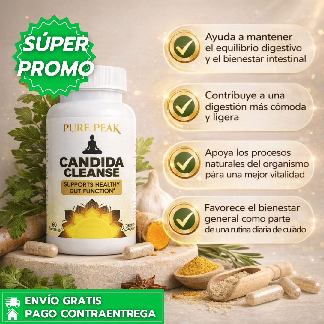 Oferta Especial 2x1: Candida Cleanse: Suplemento en cápsulas que apoya el equilibrio intestinal y la limpieza de Candida en hombres y mujeres.