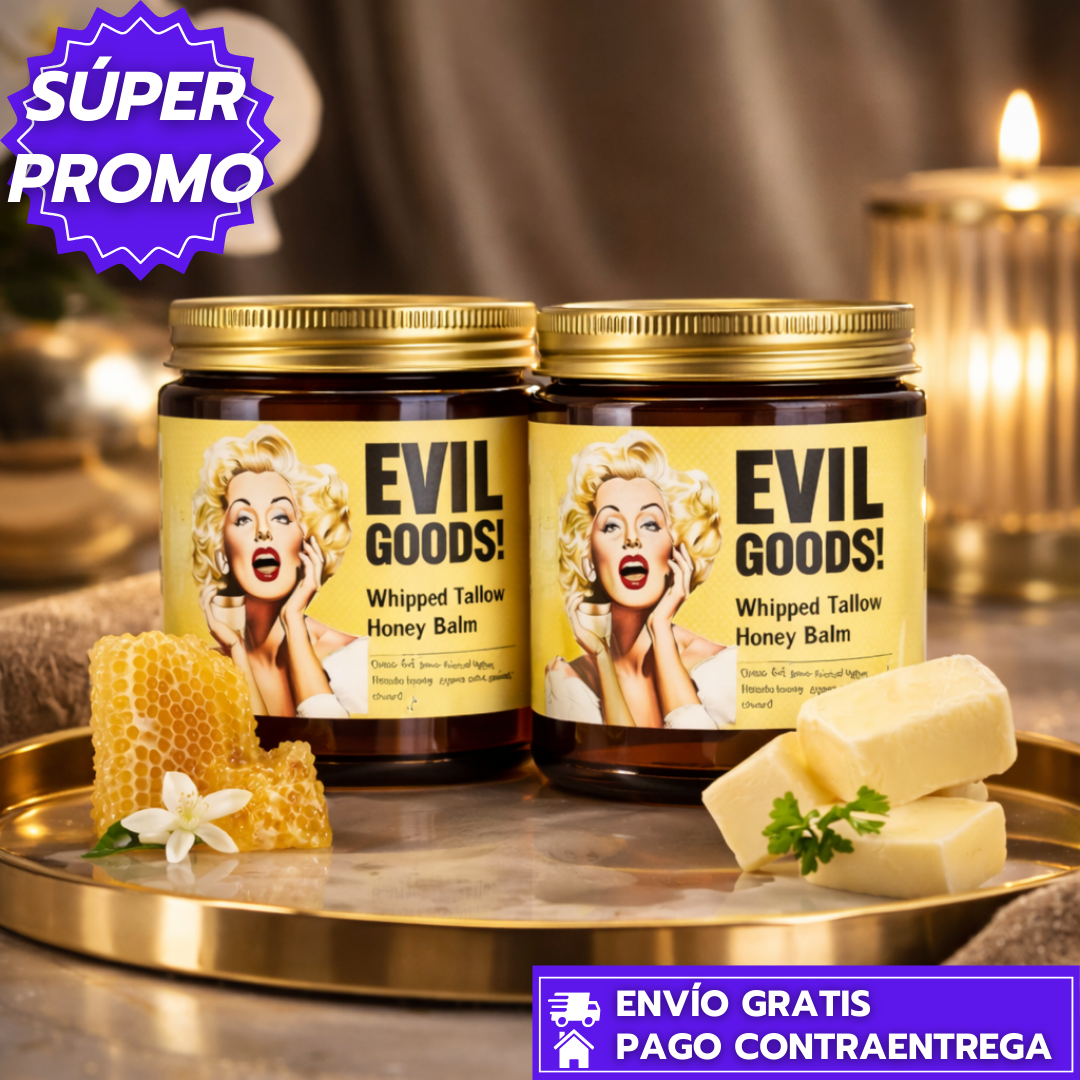 Evil Goods: Bálsamo Facial Nutritivo de Sebo y Miel que Hidrata y Restaura la Piel de Forma Natural.