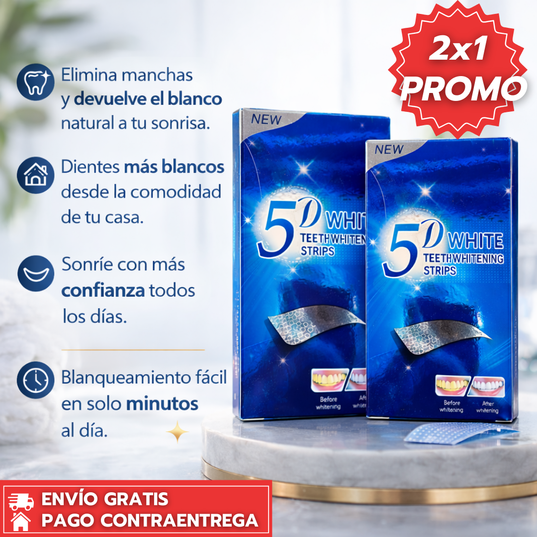 Banda Blanqueadora: Tiras dentales que eliminan manchas y aclaran la sonrisa. 🦷✨