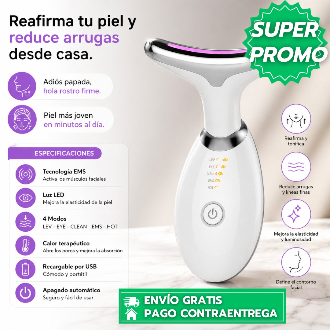 Masajeador Facial: Reafirma la piel y reduce arrugas. ✨