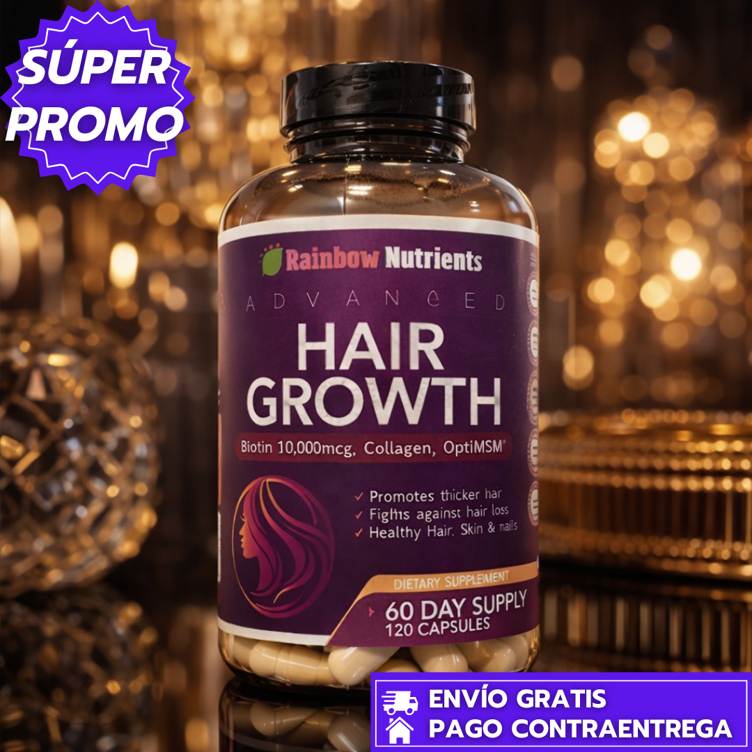 Hair Growth: Cápsulas que Estimulan el Crecimiento y Fortalecen el Cabello desde la Raíz.