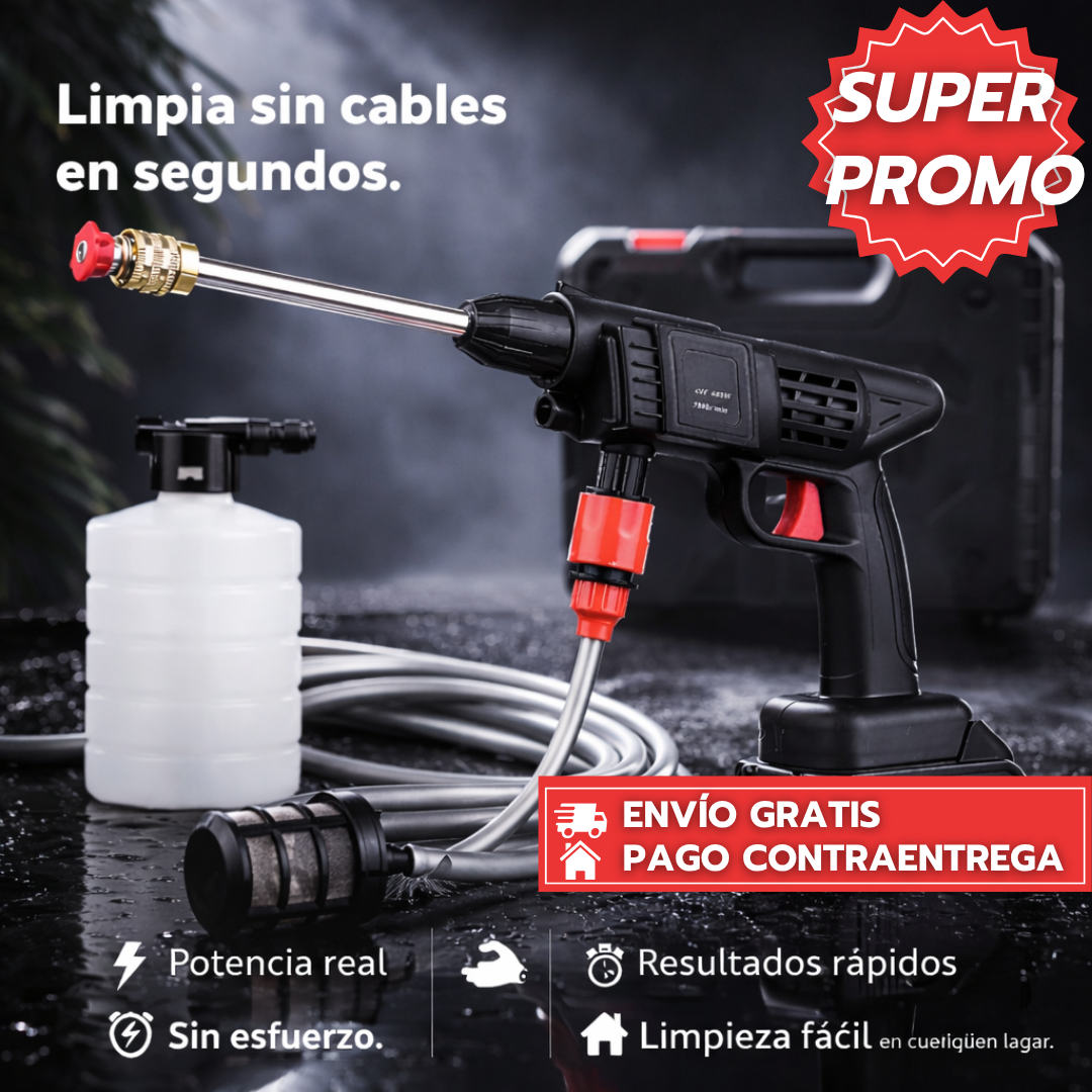 Hidrolavadora: Limpieza a presión portátil para autos y exteriores. 🚿⚡